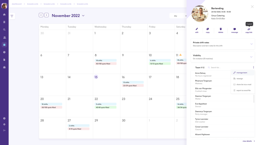 Overzichtelijk werken met de planningstool.